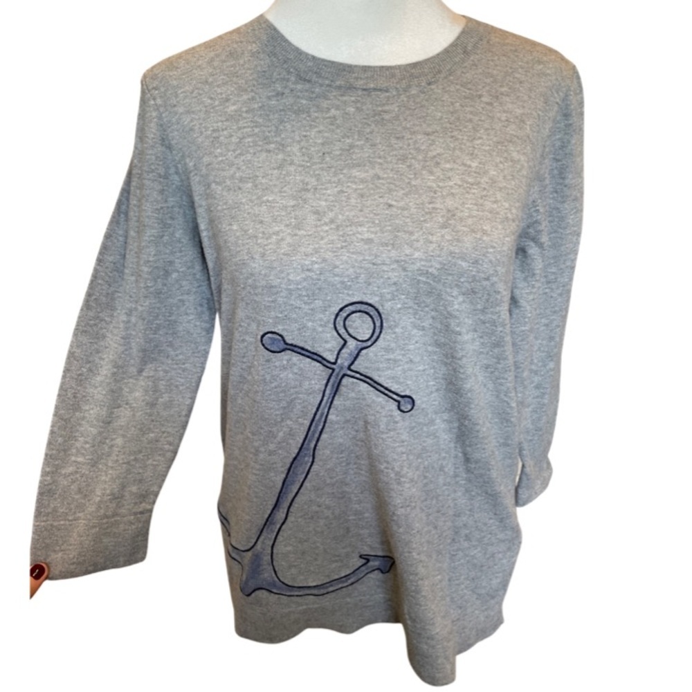 J. Crew nautical sweater cardigan with anchor print M